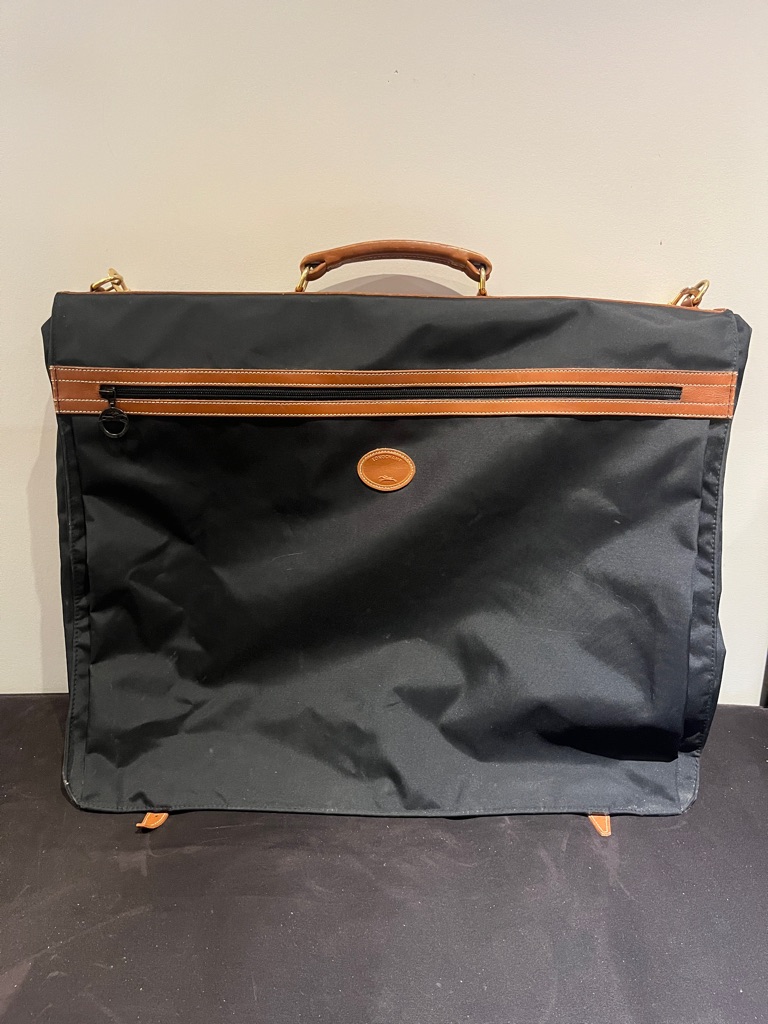 Longchamp Garment Bag With Leather Trim
